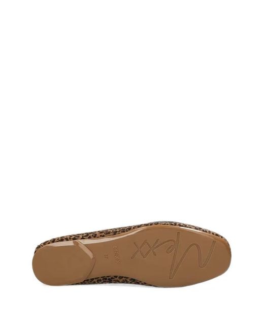 Mexx Brown Leopard-Print Loafers