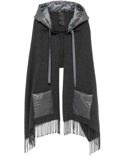 Maje Black Hooded Poncho