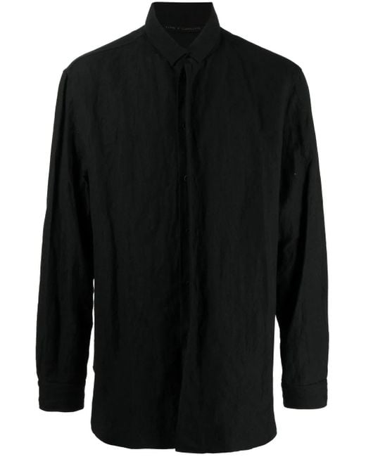 Forme D'expression Black Button-Up Long-Sleeved Shirt for men