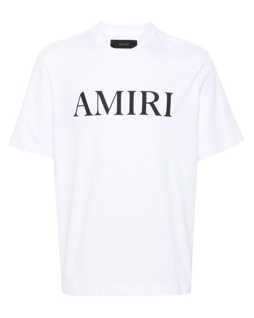 | T-shirt in cotone con stampa logo frontale | male | BIANCO | S di Amiri in White da Uomo