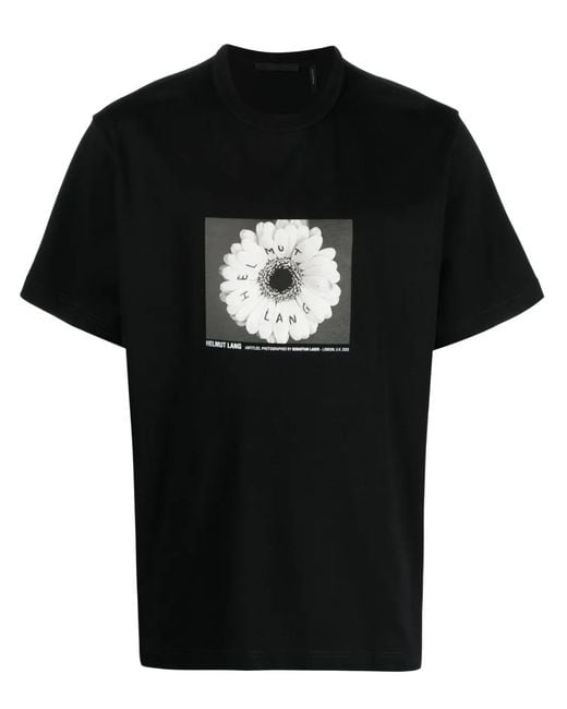 Helmut Lang Black Photograph-Print Cotton T-Shirt for men
