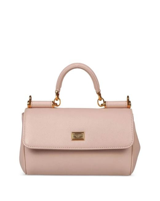 Dolce & Gabbana Pink Mini My Sicily Leather Tote Bag