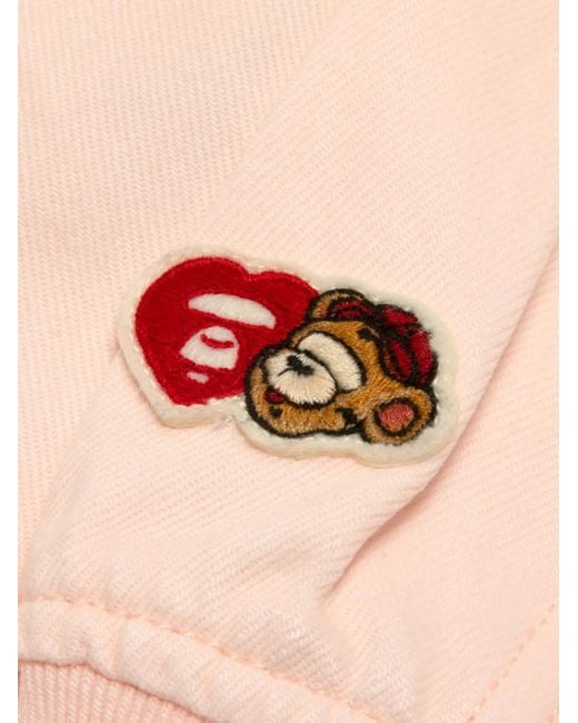Aape By A Bathing Ape Pink Hooded Graphic Jacket