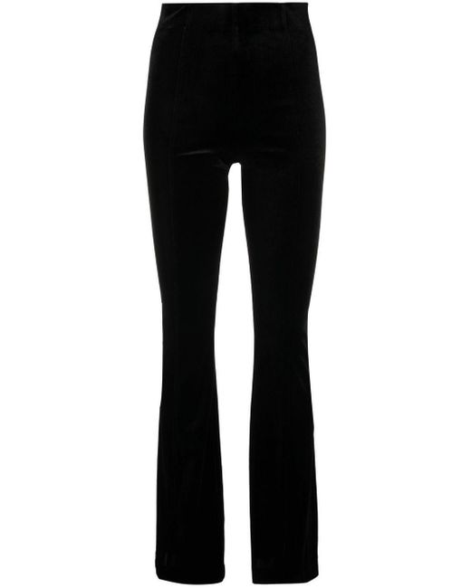 Maje Velvet Slim-fit Trousers in Black | Lyst