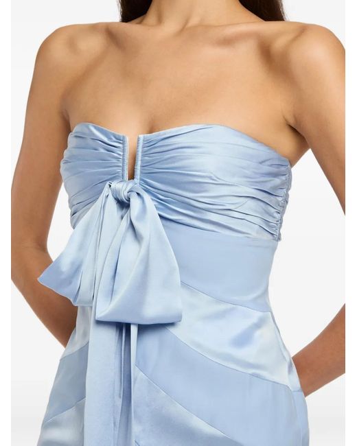 Cinq À Sept Blue Bow Strapless Dress