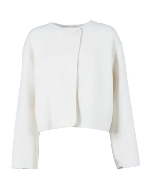 Chaqueta de lana con capucha P.A.R.O.S.H. de color White
