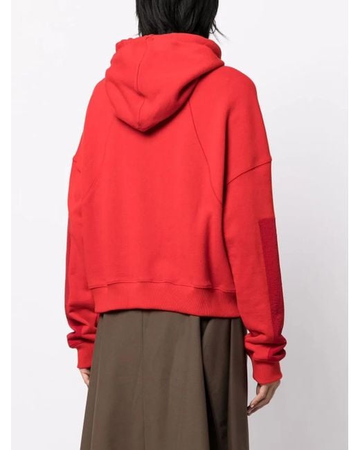 Goen.J Red High-Neck Drawstring Hoodie