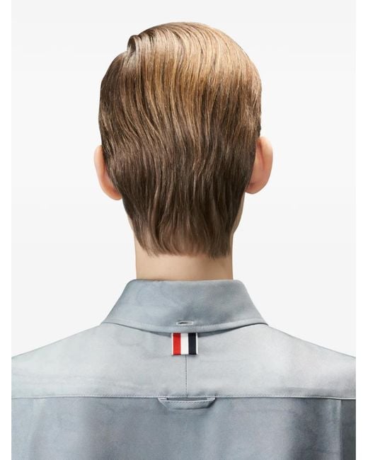 Thom Browne Blue Robe-Chemise Mi-Longue Nantucket À Imprimé Paysage