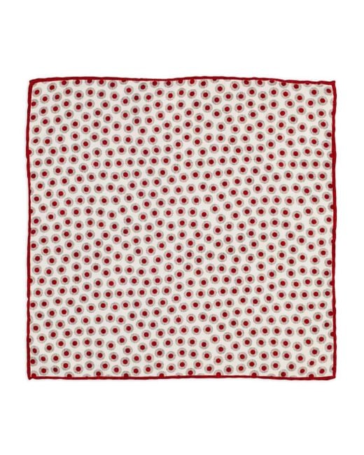 Brunello Cucinelli Red Polka-Dot Pocket Square for men