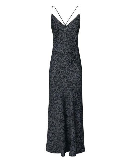 Mc2 Saint Barth Blue Eydis Maxikleid mit Leoparden-Print