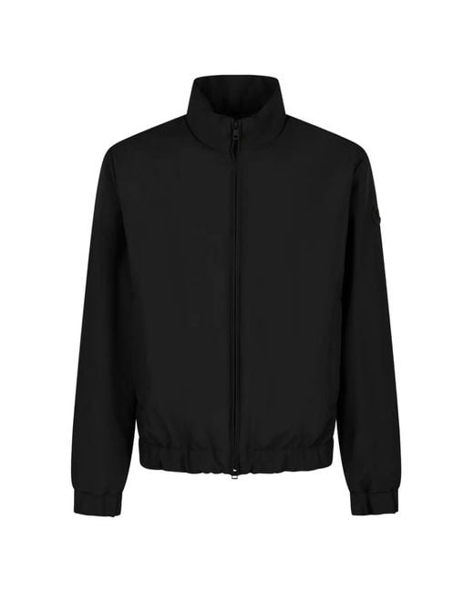 Moncler Black Logo-Patch High-Neck Lightweight Jacket for men