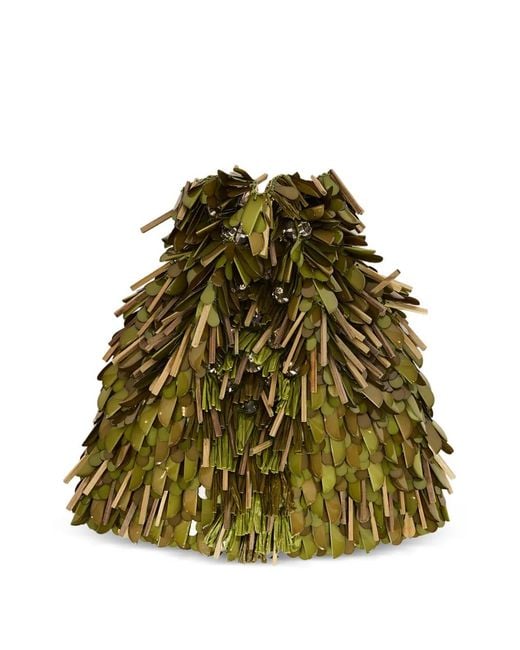 LaDoubleJ Green Dustbag Pochette Embroidered