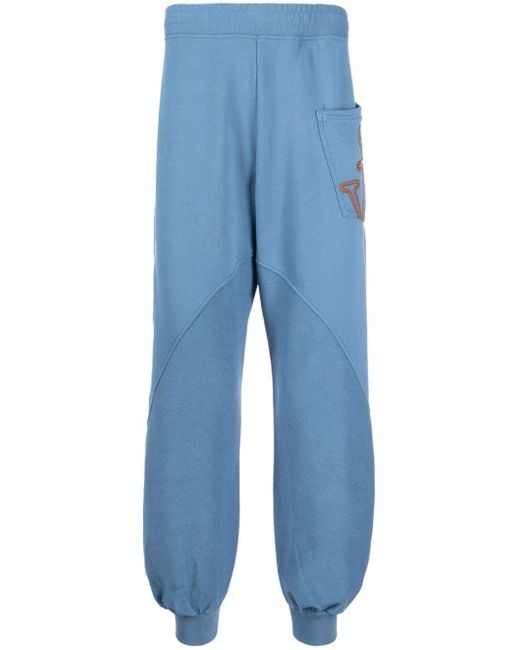 J.W. Anderson Blue Panelled Organic Cotton Track Pants for men