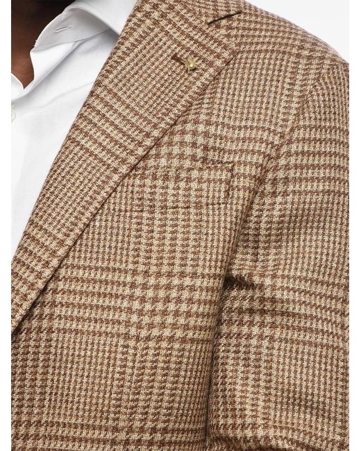Corneliani Natural Houndstooth Single-Breasted Blazer for men