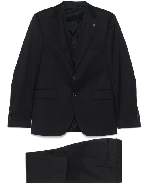メンズ Tagliatore ウール スーツ Black