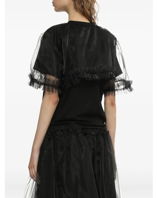 Débardeur À Empiècement À Volants Noir Kei Ninomiya en coloris Black