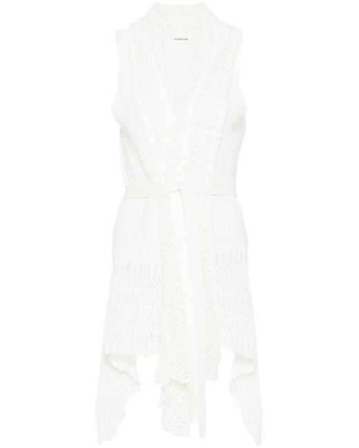 P.A.R.O.S.H. White Cotton Belted Vest