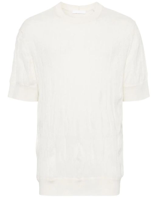 Helmut Lang White Crushed-Effect Sweater for men