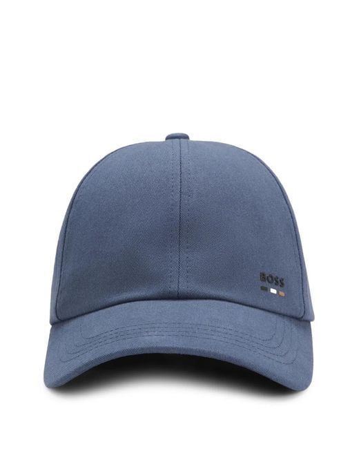 Boss Blue Soft Cotton-Twill Cap With Uv Protection for men