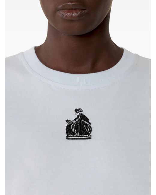 Lanvin Blue Mother And Daughter Graphic Crew-Neck T-Shirt