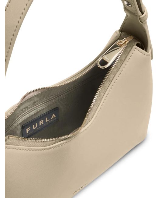 Furla Natural Small Febe Leather Shoulder Bag