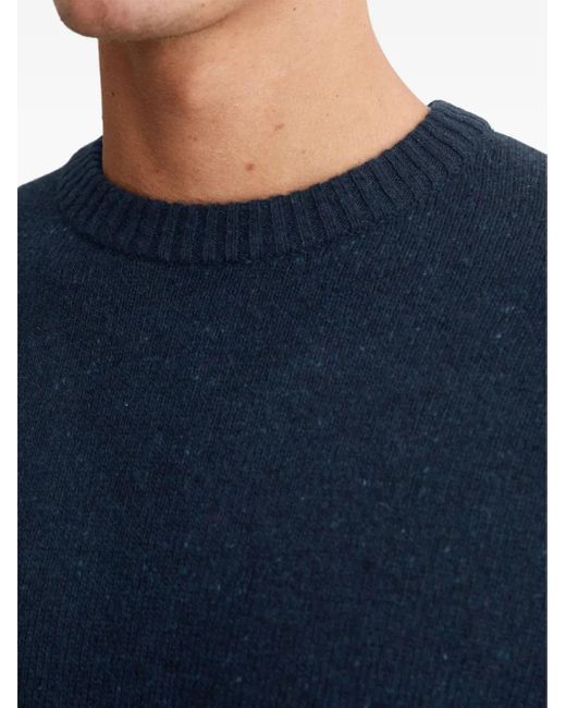 Marc O' Polo Blue Textured Crew-Neck Sweater for men