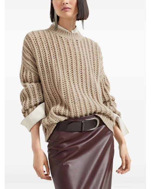 Brunello Cucinelli Natural Chunky-Knit Cashmere Sweater