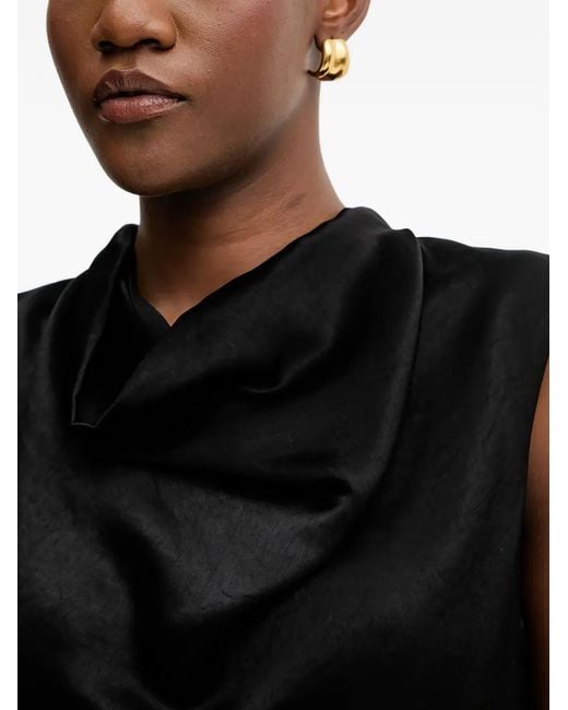 Liviana Conti Black Ava Cowl-Neck Sleeveless Top