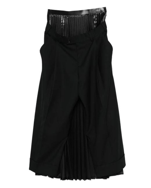 Junya Watanabe Black Hose mit Bundfalten