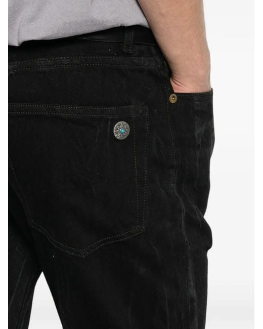 Antik Denim Black Logo-Plaque Jeans for men