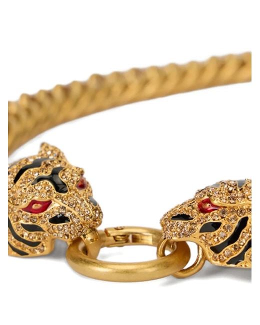 Roberto Cavalli Metallic Roar Tiger-Head Chain Necklace