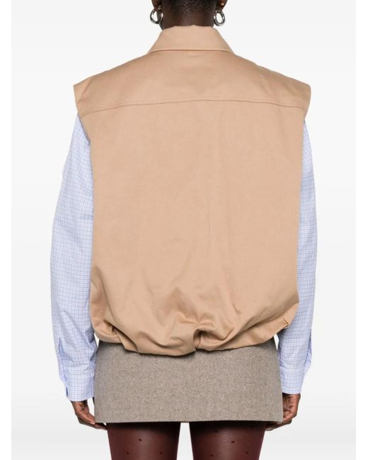 Maje Natural Flower-Detail Zip-Front Waistcoat