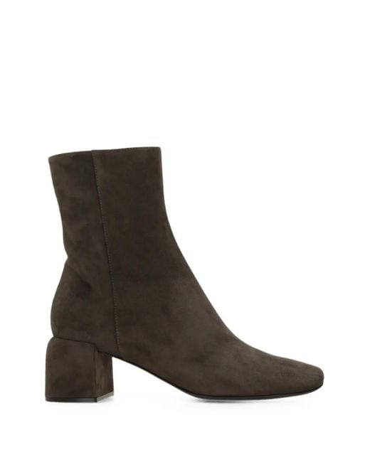 Sergio Rossi Brown Suede Block-Heel Ankle Boots