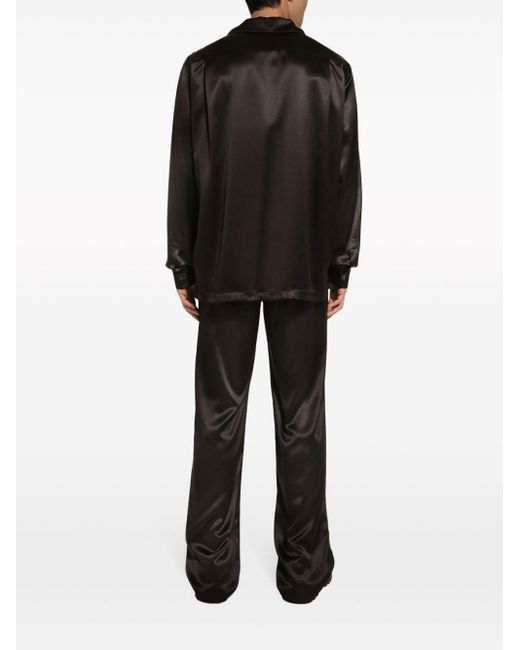 Dolce & Gabbana Pyjama-Hose aus Seide mit Kordelzugbund in Black für Herren