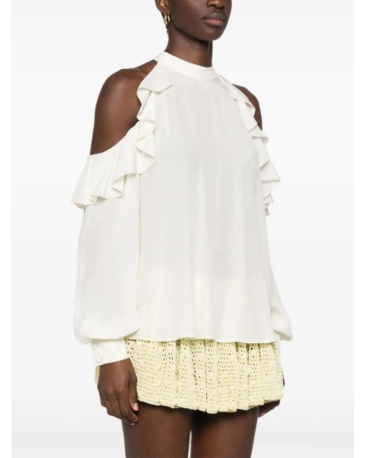 Etro White Draped-Detailed Blouse
