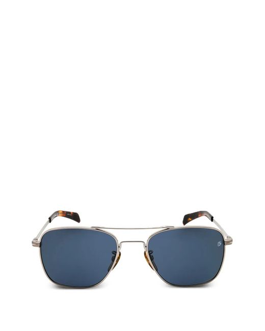 David Beckham Blue Pilot-Frame Sunglasses for men