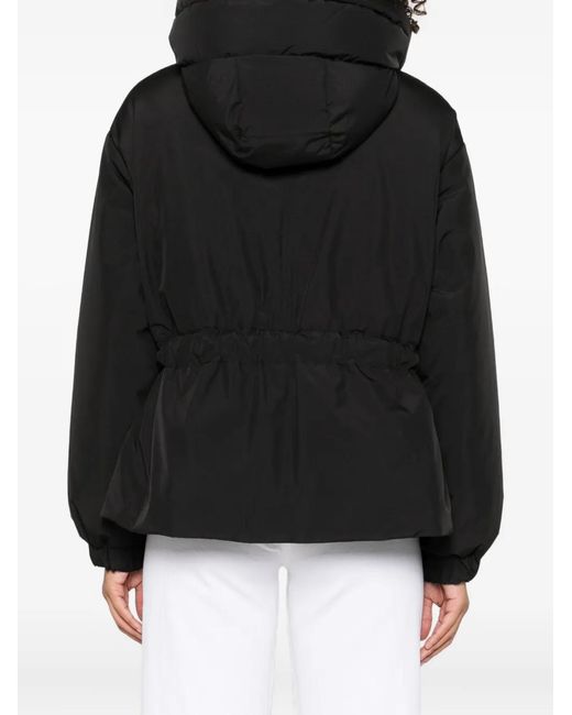 Moorer Black Glarea Belted High-Neck Jacket