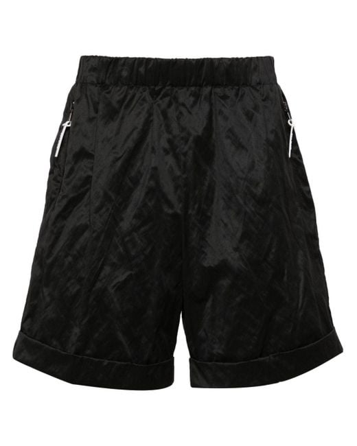 Balmain Black Crinkled Satin Bermuda Shorts for men