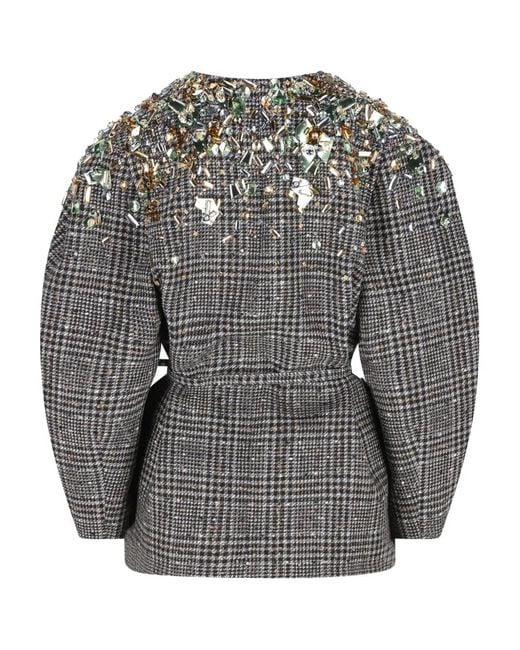 Fendi Gray Crystal-Embellished Jacket