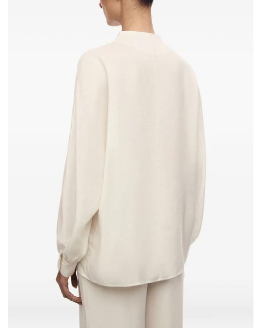 12 STOREEZ White Alice Silk Blouse