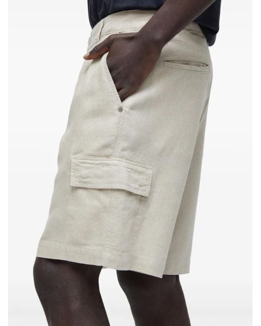 Osklen White Linen-Blend Bermuda Shorts for men