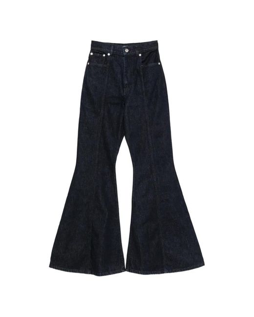 Viktor & Rolf Blue Logo-Patch Bootcut Jeans