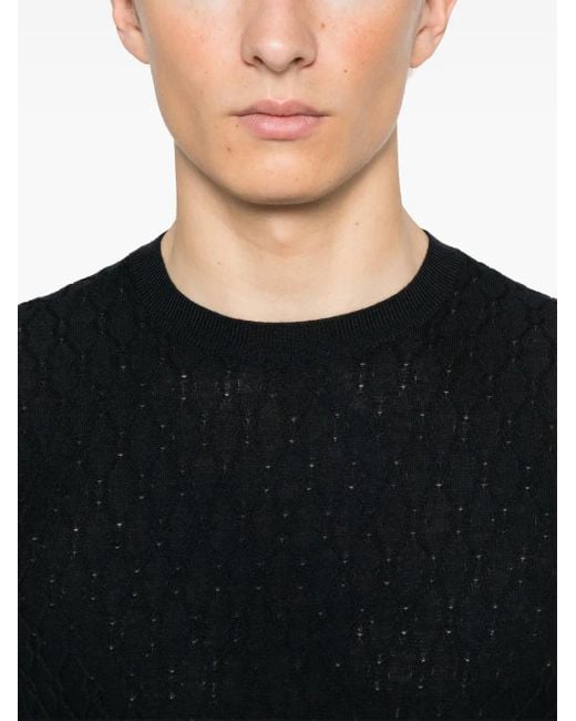 Emporio Armani Black Pullover for men