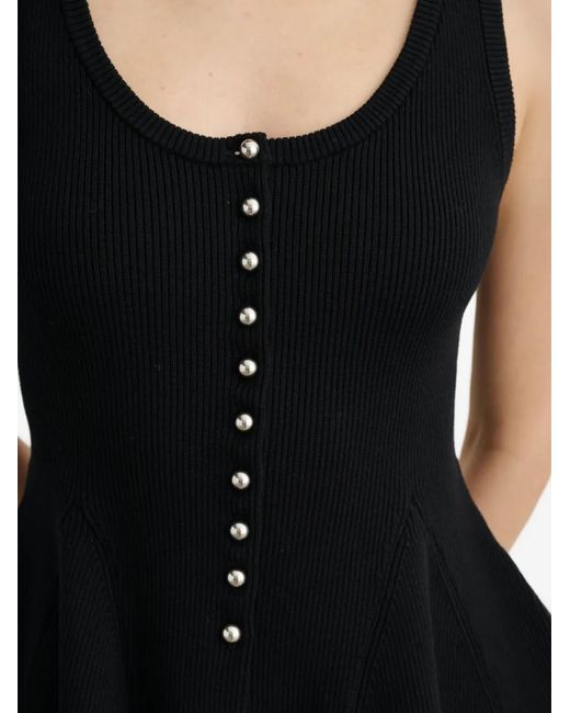 Toccin Black Eden Button-Front Flared Tank Top