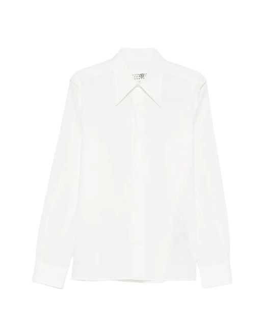 MM6 by Maison Margiela White Raw-Edge Layered-Detail Shirt for men