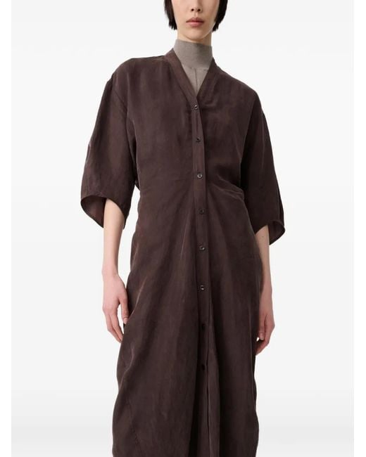 Studio Nicholson Brown Midi Yosha Banana-Curve Dress