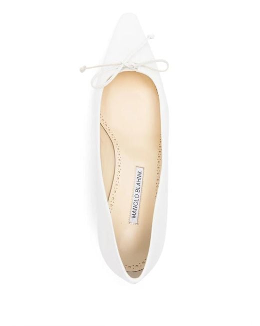 Manolo Blahnik Natural Materbal Bow Pumps