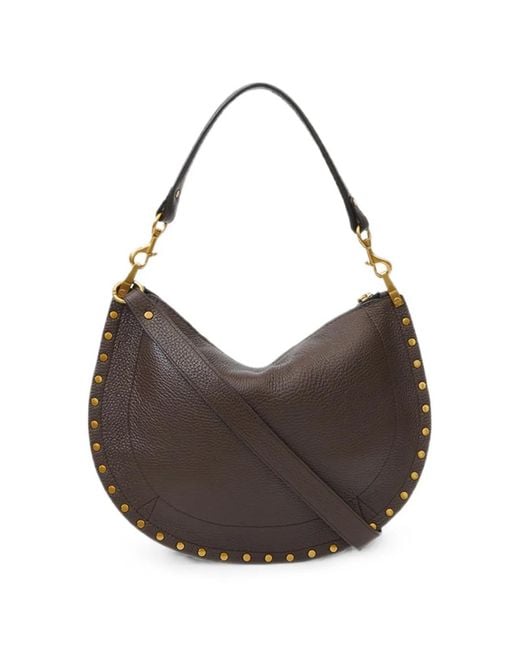 Isabel Marant Gray Oskan Soft Zip Shoulder-Strap Bag