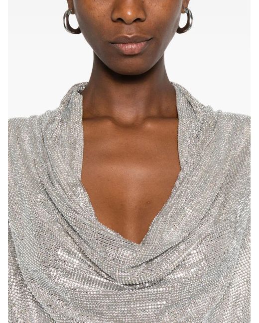 GIUSEPPE DI MORABITO Gray Cowl-Neck Mini Dress