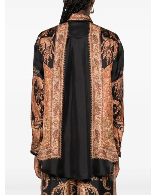Zimmermann Brown Hypnotic Silk Shirt
